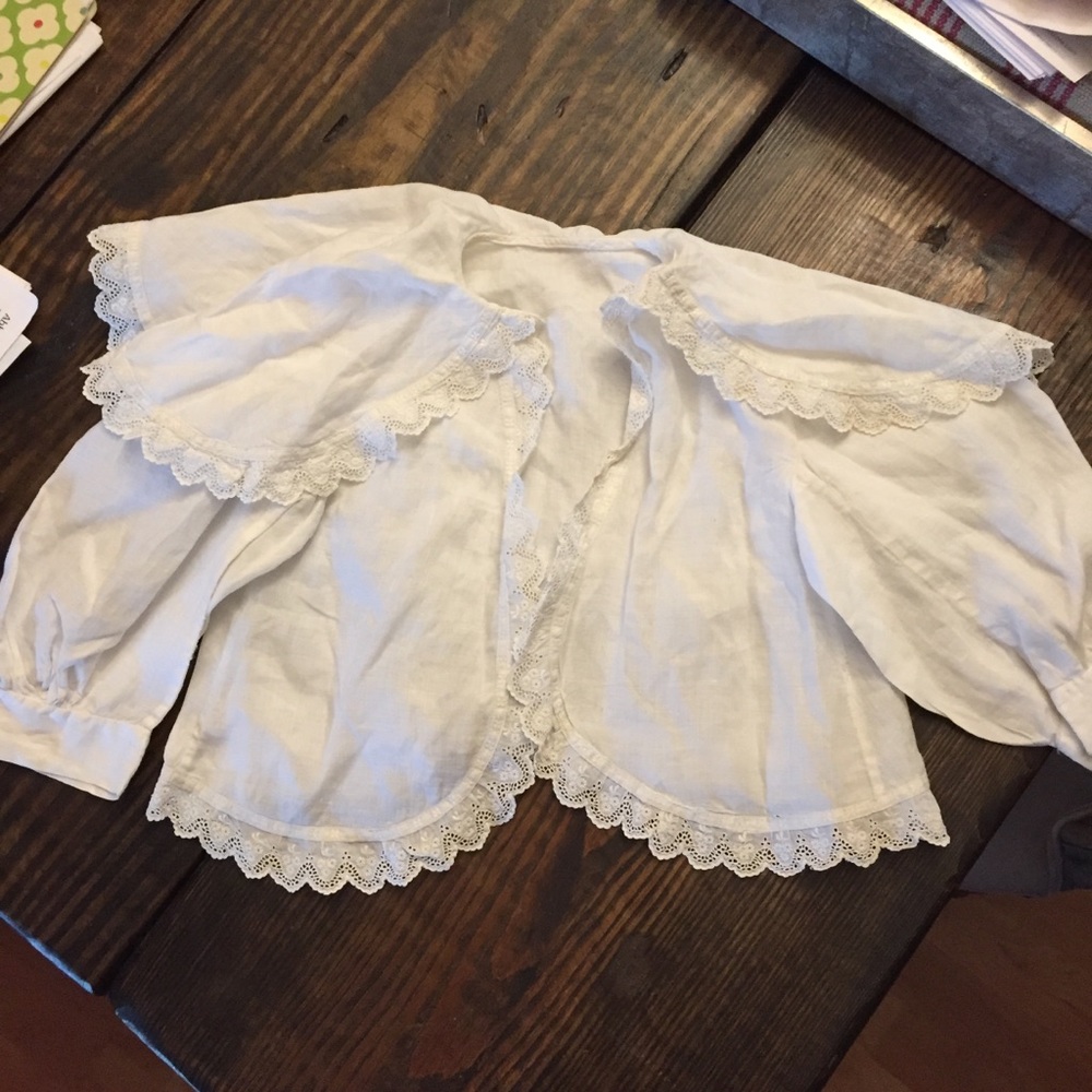 Vintage antique lace collar children’s doll top as is